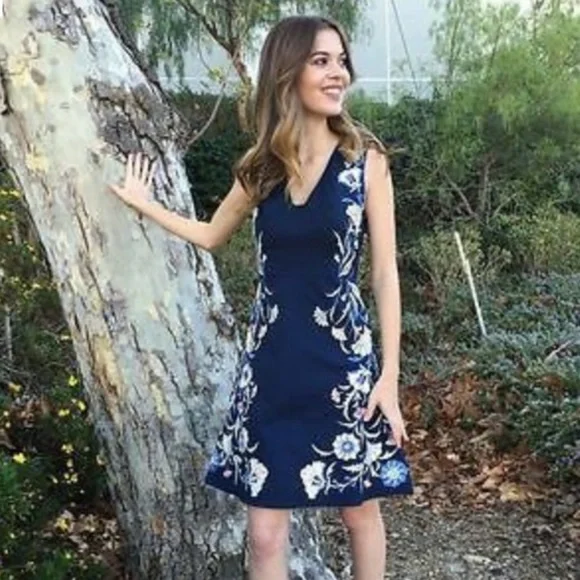 Anthropologie Gilmore Girls Moulinette Soeurs Bellflower Floral Embroidery Dress - Picture 7 of 16